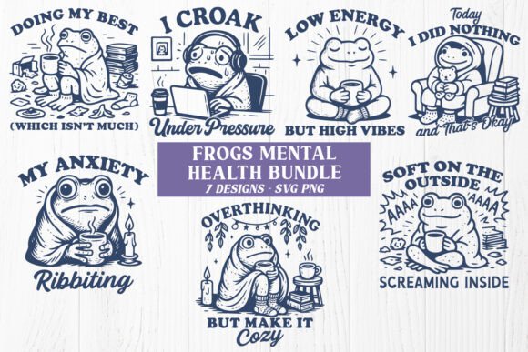 Review: Frog Mental Health SVG Bundle for Embroidery